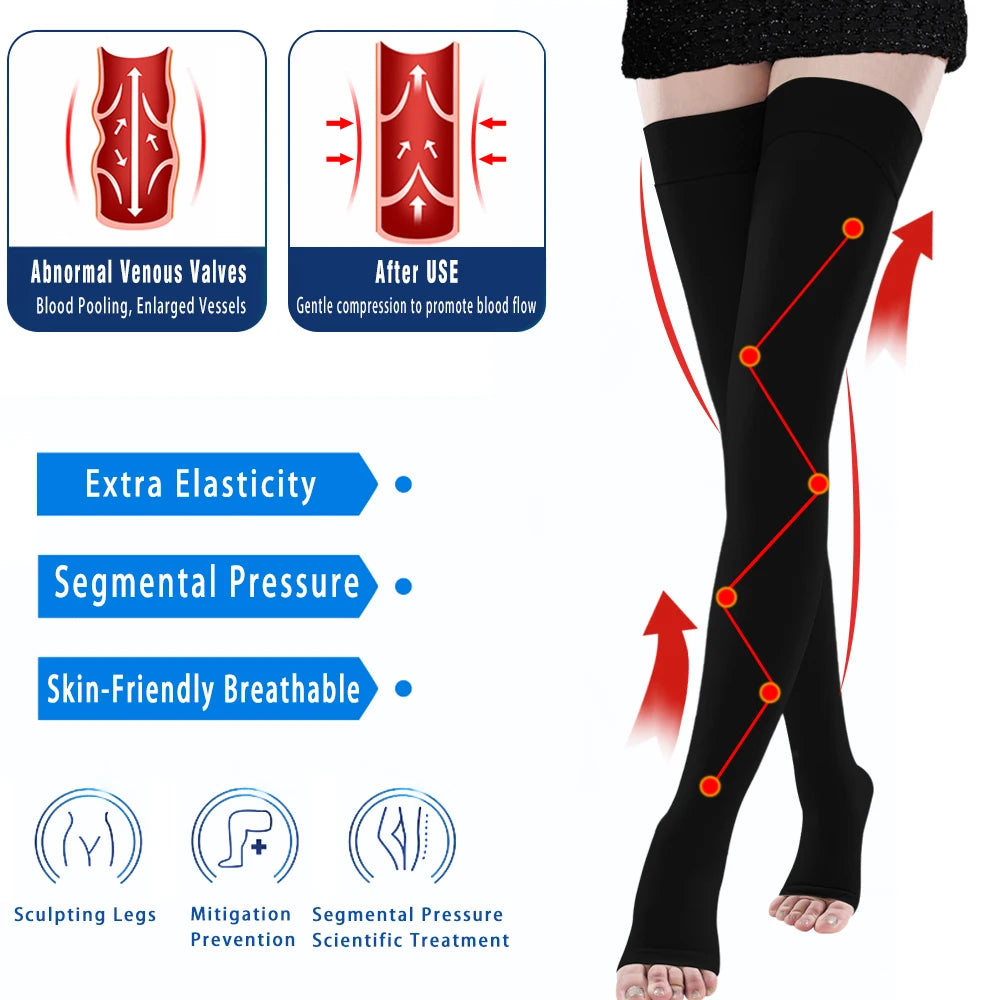 Men and Women Opaque Compression Stockings 20-30mmhg 15 20mmHg Best Comfort Circulation Medical Grade Compression Sock