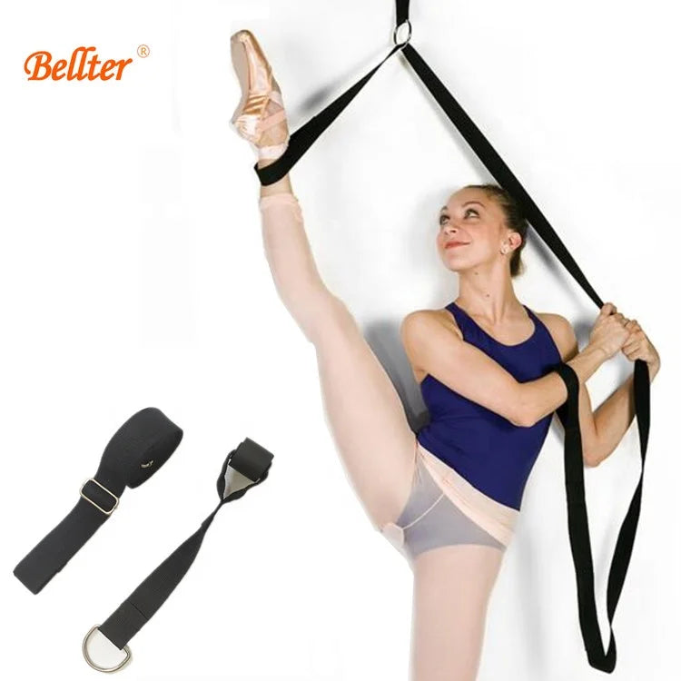 Stretching with Door Stretch Strap for Flexibility Splits Trainer