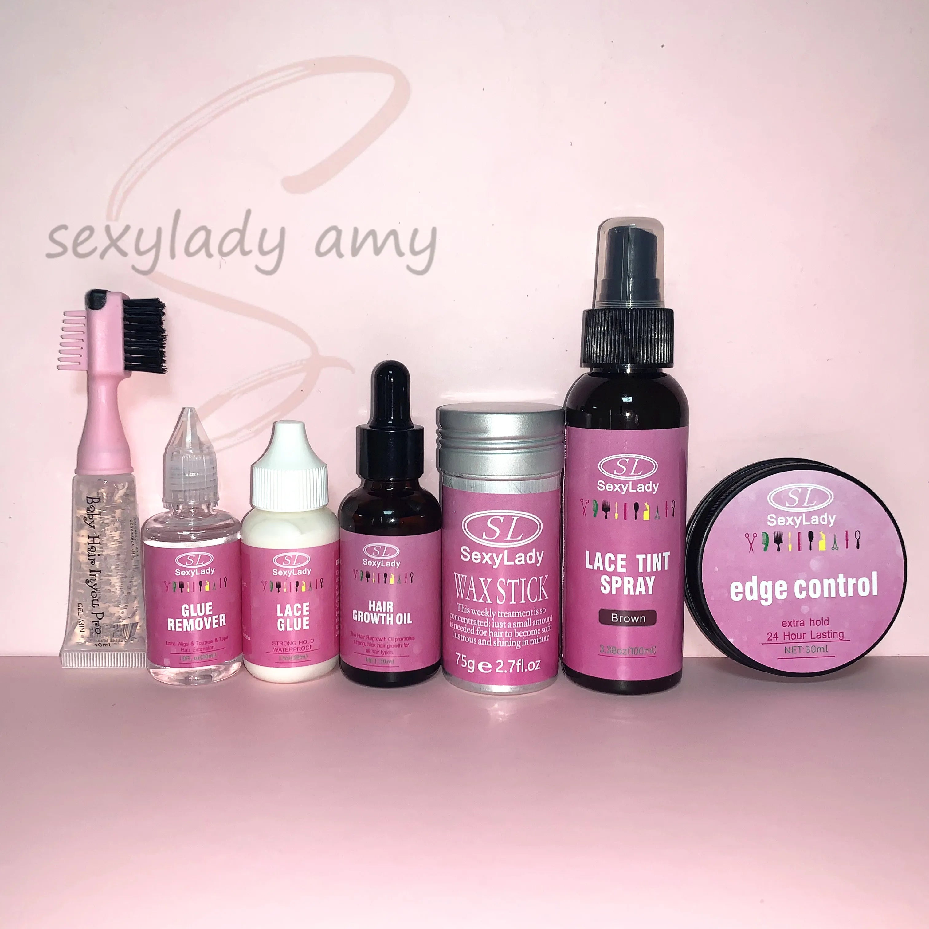 OEM Label Hot Selling Hair Care Products Lace Tint Spray Lace Glue Wig Knots Concealer Hair Styling Set