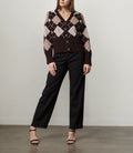Wholesale New Trends Women's Winter Cardigan Pattern Decor V-Neck Warm Knitwear Sweaters