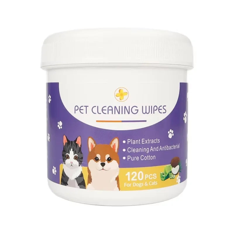 Factory Wholesale 120pcs Custom Disposable Pet Cleaning Wipes Large Small Pets Organic Wet Eye Wipes Eco-Friendly