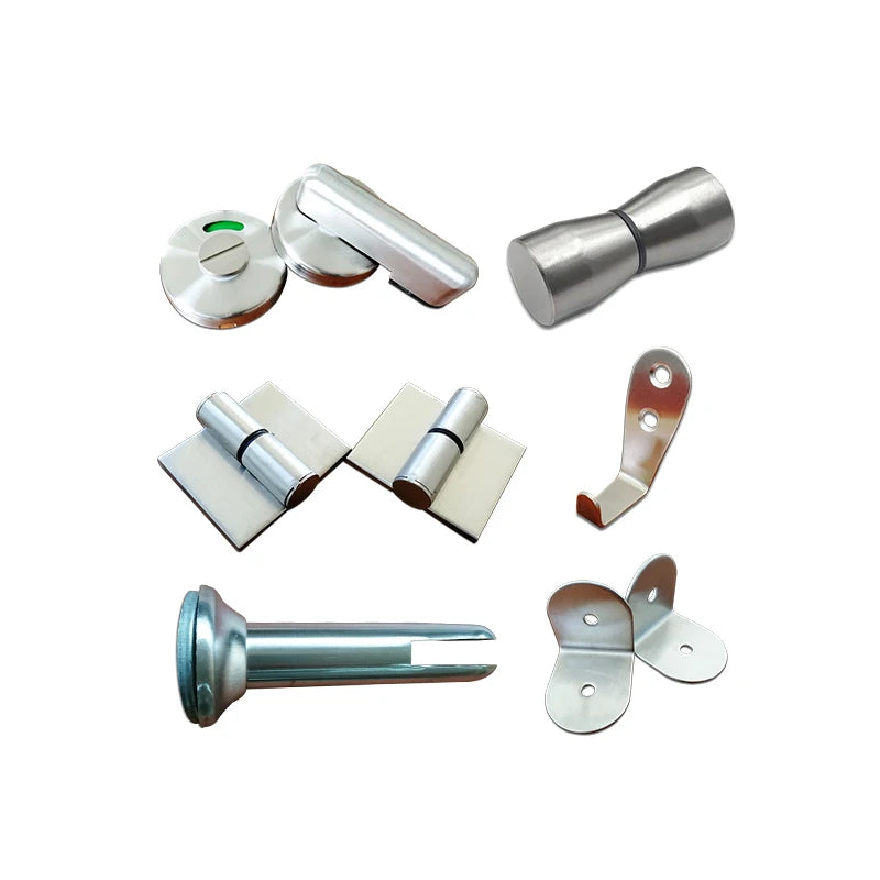 Restroom Full Set 304SS Stainless Steel Toilet Cubicle Accessories Toilet Partition Hardwares Toilet Cubicle Fittings Set