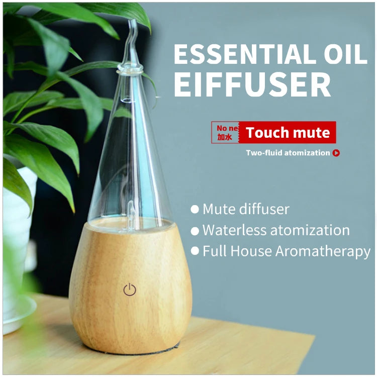 Natural Plant Essential Oil Aroma Diffuser Silent Light Touch with No Water Cooling Spray Fragrant Room Sprays
