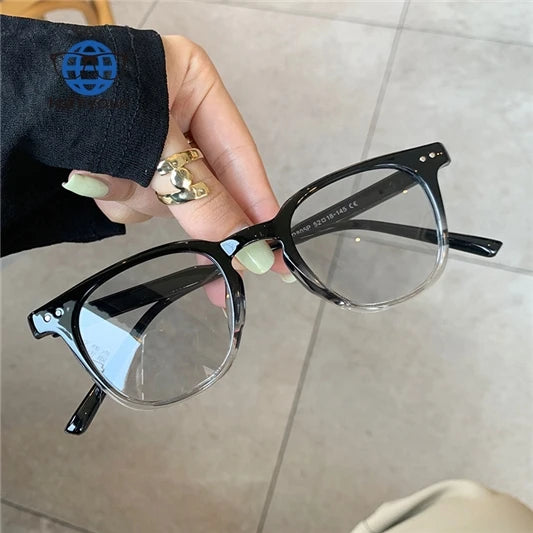 Teenyoun Fashion Gradient Gray Smart Photochromic Anti Blue Light Glasses Frame Square Retro Color Changing Eyeglass