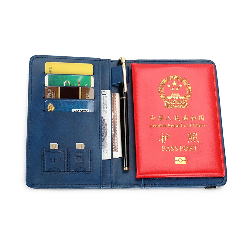 Passport Holder Cover Wallet RFID Blocking Leather Card Case Travel Accessories for Women Men
