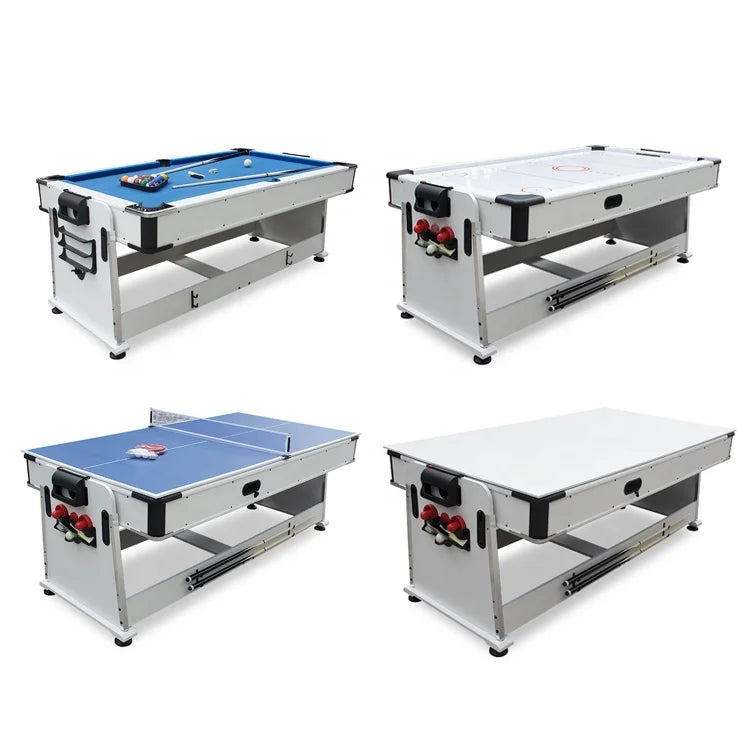 Hot Selling 7ft 4-in-1 Dining Table Snooker Billiards Air Hockey Ping Pong Functions MDF Cushion Material for Pool Enthusiasts
