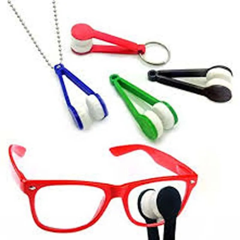 Epsilon Innovative Microfibre Spectacles Cleaner Sunglasses Wiper Eyeglasses Brush Replace Glasses Cloth Keyring
