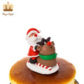 Mini Christmas Cake Decoration Santa Claus Sleigh Handmade 6cm Polymer Clay Magic Lights Certified Individual PVC Box