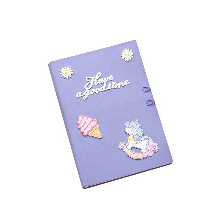 Fashionable Popular Korea Ins Hand Ledger Set Simple A5 Cute Girl Notebooks Printed Style PU Leather PVC Cover Loose-leaf