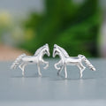 925 Sterling Silver Horse Stud Earrings for Women Elegant Wedding Jewelry