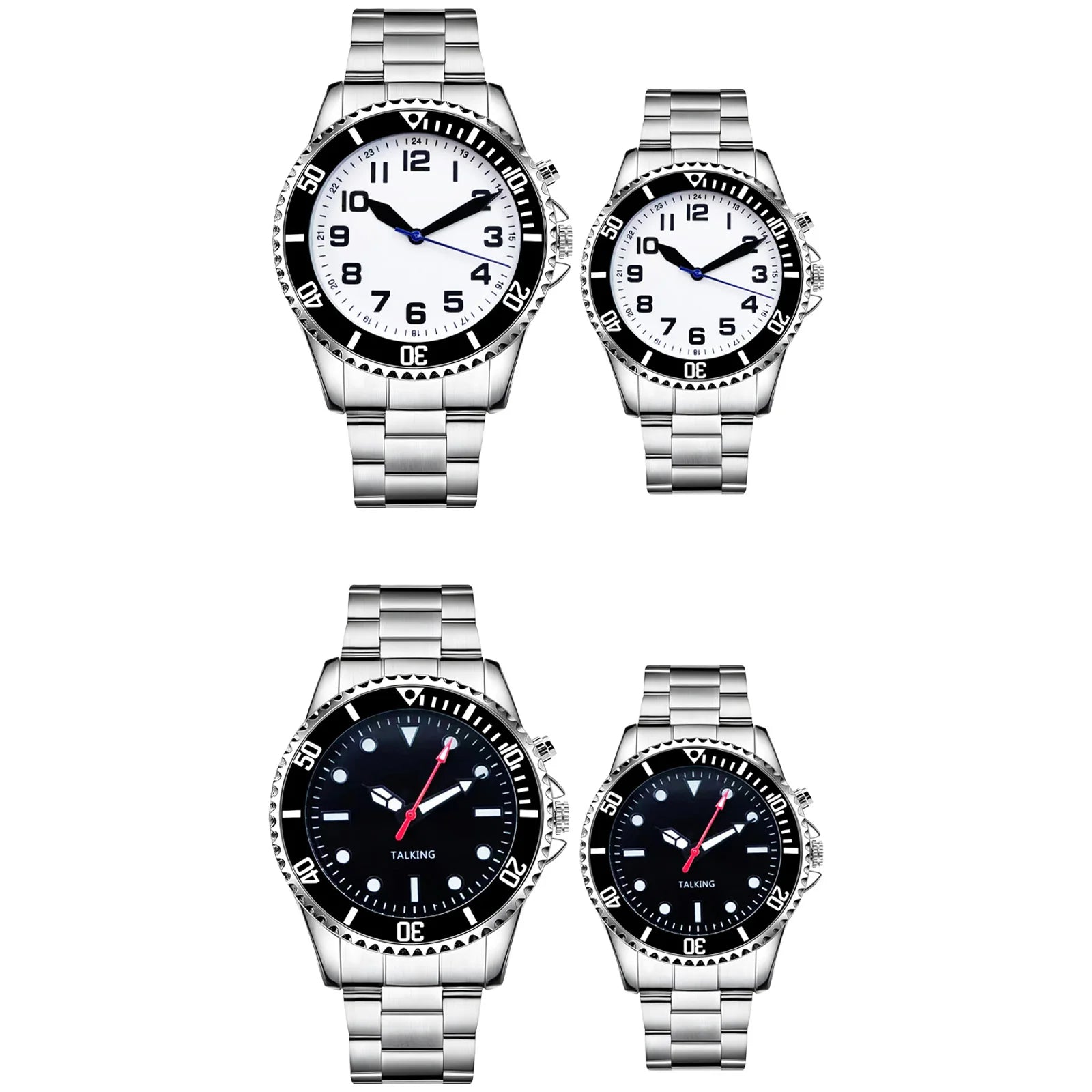 English Spanish Talking Watch Colorful Big Number for the Blind Visually Impaired Seniors Expanding Watchband Analog