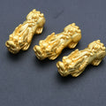 Nickel Free Water Proof Gold Plating Matte Surface Feng Shui Pi Xiu Good Lucky Solid Pixiu Beads Connector for Bracelet Making