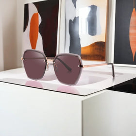 Newest 2026 Popular Fashion for Lady Sunglasses Square Alloy Frame Unisex Rose Gold Sunglasses