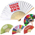 Custom logo Bamboo Rave Festival Folding Silk Hand Fan for Men/Women Dance Music Party Performance Decorations Gift