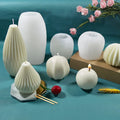 3D Geometric Pyriform Shape Silicone Candle Molds for Making DIY Homemade Beeswax Candles Bath Mini Soap Lotion Bar Wax