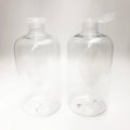 Empty 500ml / 16 oz Plastic PET clear boston Shaped Bottle with Flip Top Cap Lid for Liquid Soap Cosmetic Water Oil