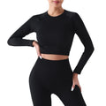 New Fashion Women's Workout Clothing-Long Sleeve Yoga Tops Sportswear With Nylon/Spandex OEM Service Available