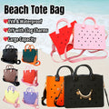 Trendy EVA Lightweight Waterproof Beach Tote Handbag for Women DIY Clog Shoe Charm Holes Open Closure for Everyday Office Work