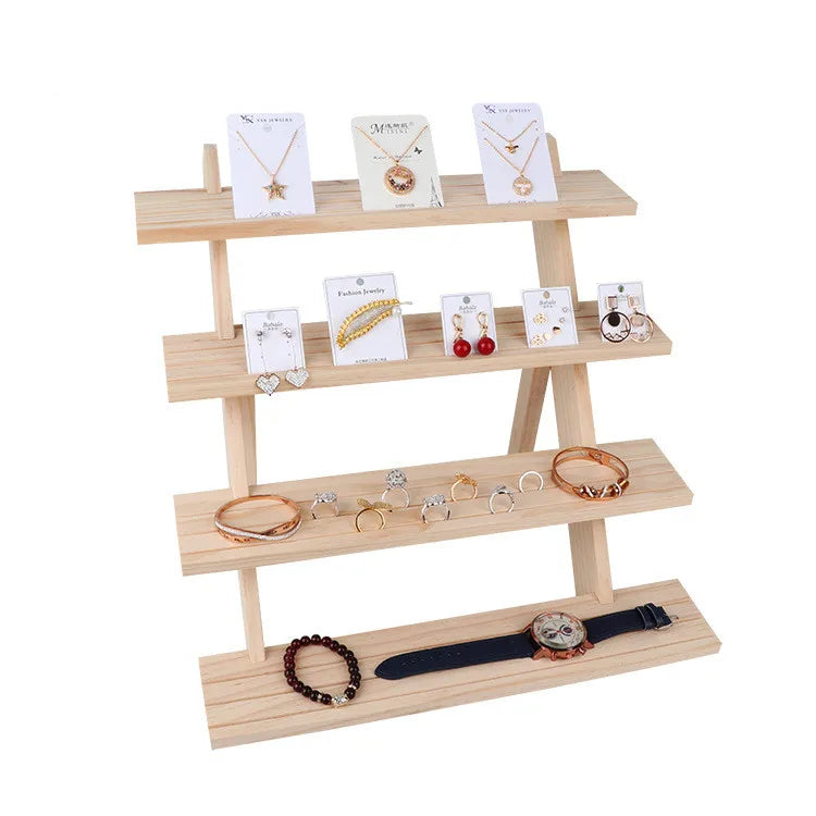 Multi-Layer Log Ring Display Rack for Earrings Studs and Jewelry Detachable Earring Card Rack With Trays  Packaging Type