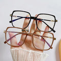 7723 Square Women's Fashion Glasses Frame Rectangular Computer Glasses for Men's and Women's Eye Protection and Anti Reflection