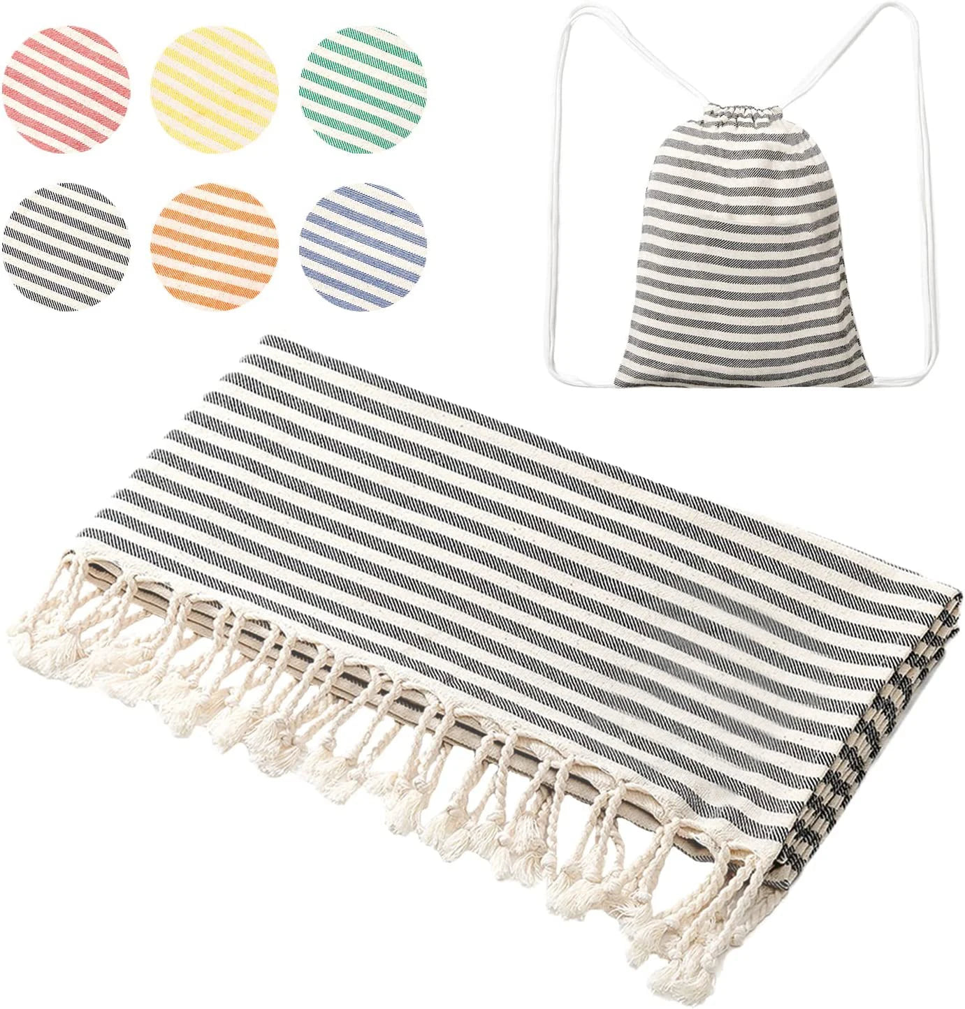 Bulk Extra Large Sand Free Quick Dry Absorbent Cotton Turkish Pool Swim Bath Camping Towel