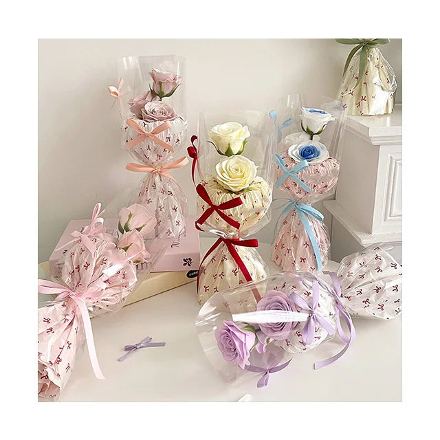 AM-SPCB53 Ammy Awakening Rose Small Artificial Flower Bouquet 3 Mini Rose for Valentine's Day & Graduation/New Year Soap Flowers