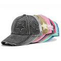 European and American Retro Washed Hole Five-pointed Star Men and Women With the Same Style Baseball Caps Hip Hop Outdoor Hat