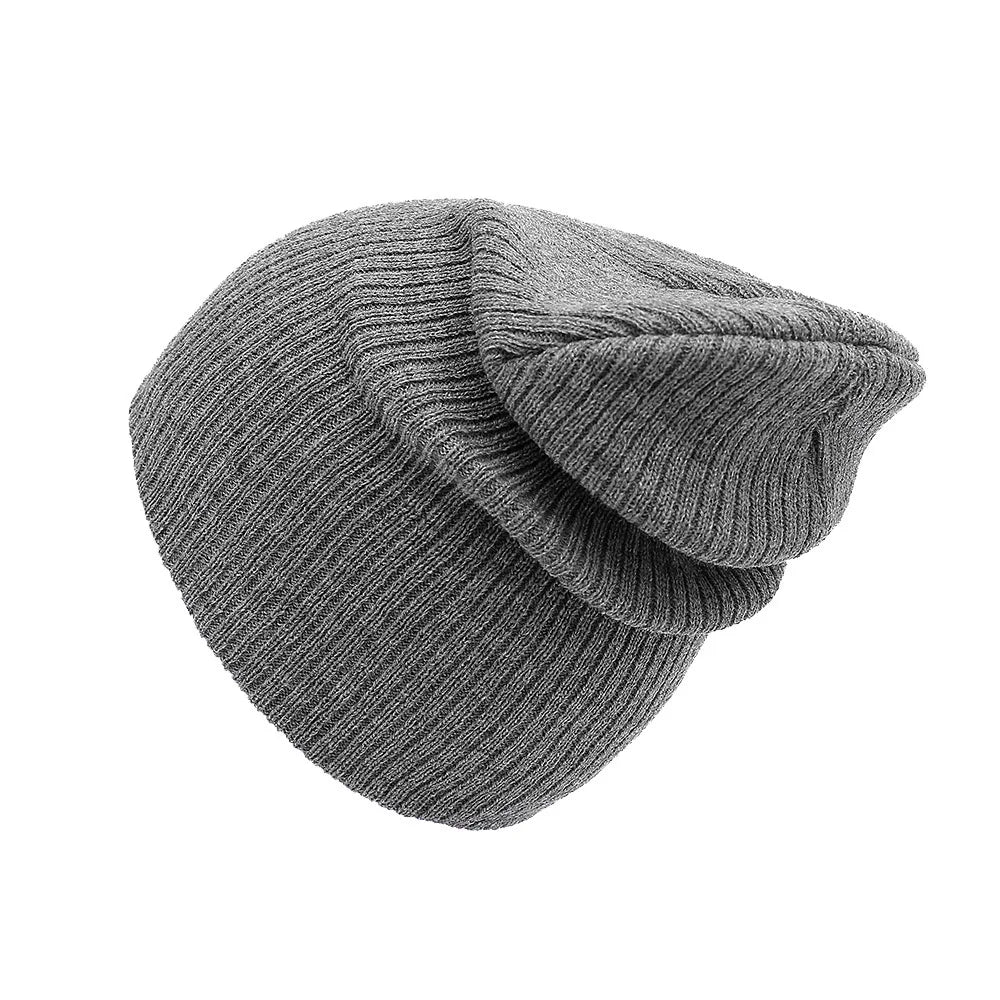 Manufacturer Custom Logo Embroidery Long Cuffless Toque Color Designer Beanie