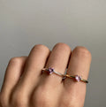Stainless Steel CZ Stone Heart Ring Trendy Wedding Statement Ring Non-Tarnish Gold Plated