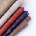 High Quality Skin-friendly 100% Pure Linen Fabric131gsm 137cm Textured Brown Check Color 100% Linen Fabric for Clothing Garment
