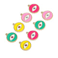 Stainless Steel Enamel Eyes Pendant Charms DIY Jewelry Making Supplies Findings Crafts Necklace Accessories