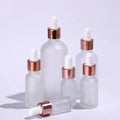 5ml 10ml 30ml 50ml Luxury Cosmetic Essential Oil Eye Drop Skin Care Serum Rose Gold Frosted Glass Dropper Bottle with Dropper