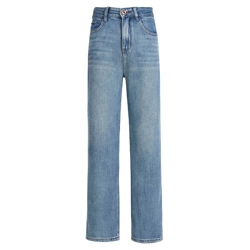 Women's Casual Baggy Jeans Cotton Fabric Light Wash Relaxed Fit Fashionable Style Custom Size