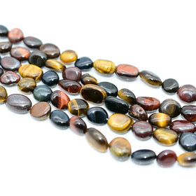 Wholesale Tiger Eye Loose Gemstone Beads 6*8/8*10mm Natural 3 Colors-Red for DIY Jewelry