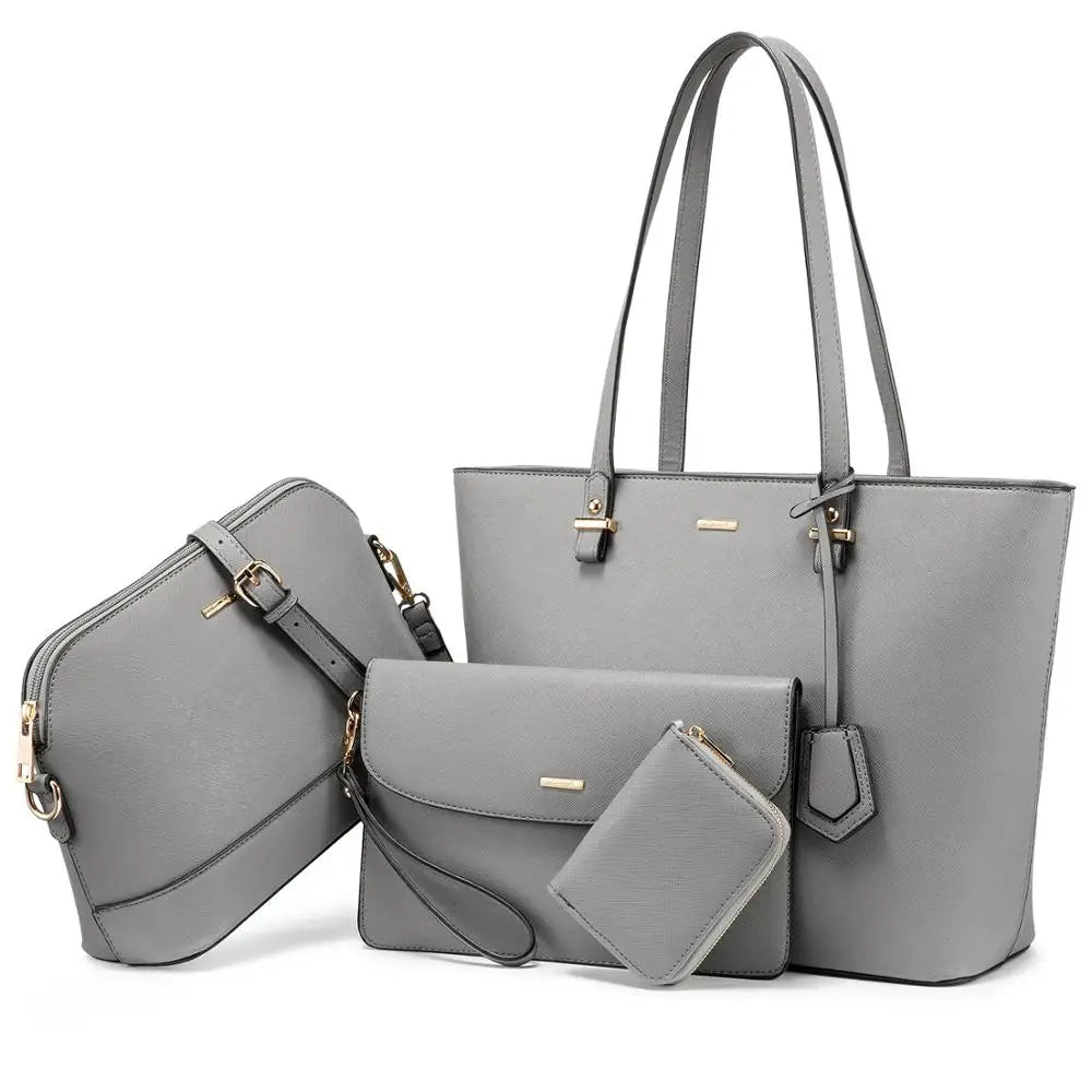 LOVEVOOK 2021 Brand Designer Ladies Clutches Hand Bags PU Leather Crossbody Shoulder Bags 4 Pcs Women Purse and HandBags Set