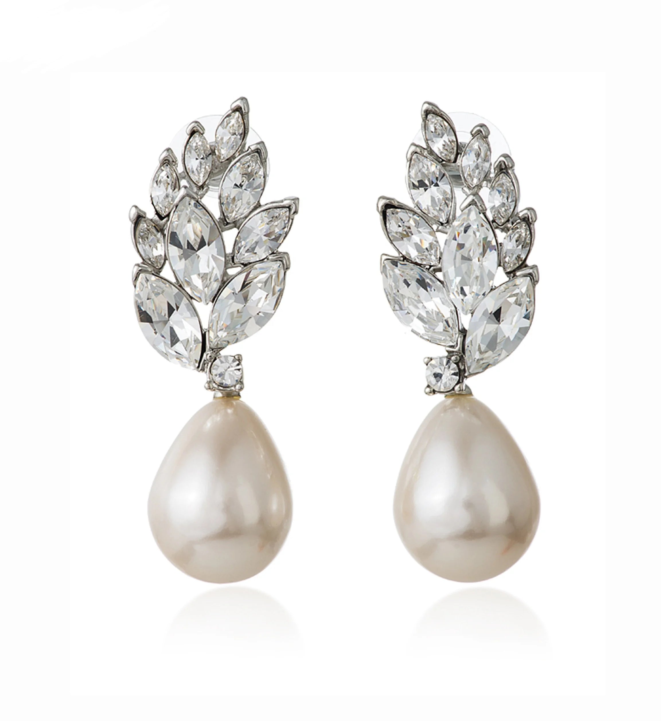Women Jewelry Marquise CZ Freshwater Pearl Drop Earrings S925 Sterling Silver Dangle Earring Gift