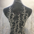 Good Quality French Mesh Lace Fabric Beaded Lace 5 Yards Wedding Tulle Luxury Lace for White Dress