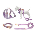 2022 New Woolen Fabric Twill Pattern Luxury No Pull Puppy Dog Harness Set