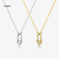 FUANAY Gold Plated Jewelry 18k Bijouterie Por Mayor Mini Heart Lock  Pendant Necklace
