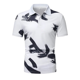 Wholesale Printed Men's New Fashion Trend Printed Pullover Polo Knit Polo Shirt for Men
