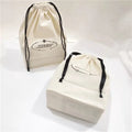 CH Custom Logo Print Eco-friendly Cotton Dust Bag with Square Bottom Custom Size Cotton Canvas Drawstring Bag