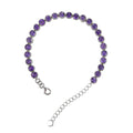 Elegant Rhodium Plated Silver 925 Jewelry Natural Amethyst Bracelet for Women Anniversary Gift Party Wear