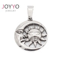 High Quality Punk Jewelry Stainless Steel Sun Moon Pendant Antique Silver Plated Biker Charms Moon Pendant