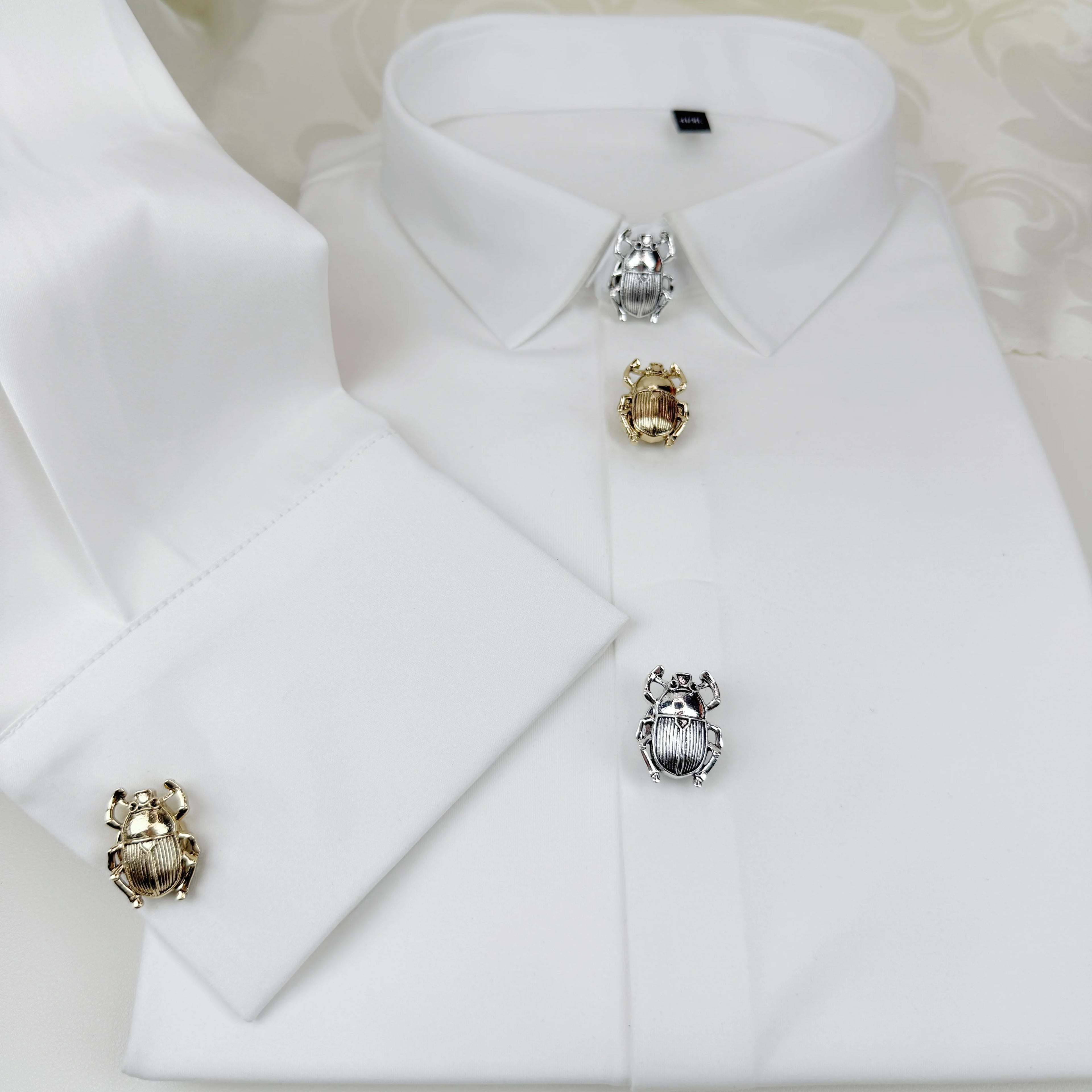 OEM ODM Customized Beetle Edition Two Colors Button Cover 15mm17.5mm Copper Buttons Gothic Style Four Seasons Festival Shirt