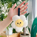 Wholesale Stuffed Plush Fluffy Flower Keychain Multicolor Flower Pendant Smile Sunflower Flower Plush Keychains Toys Bag Charms