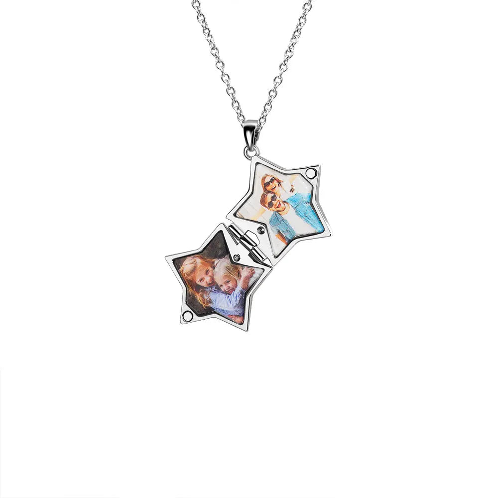 Personalized Picture Pendant Custom Photo Larger Size Locket Pendant Necklace Crystal Customized Photo