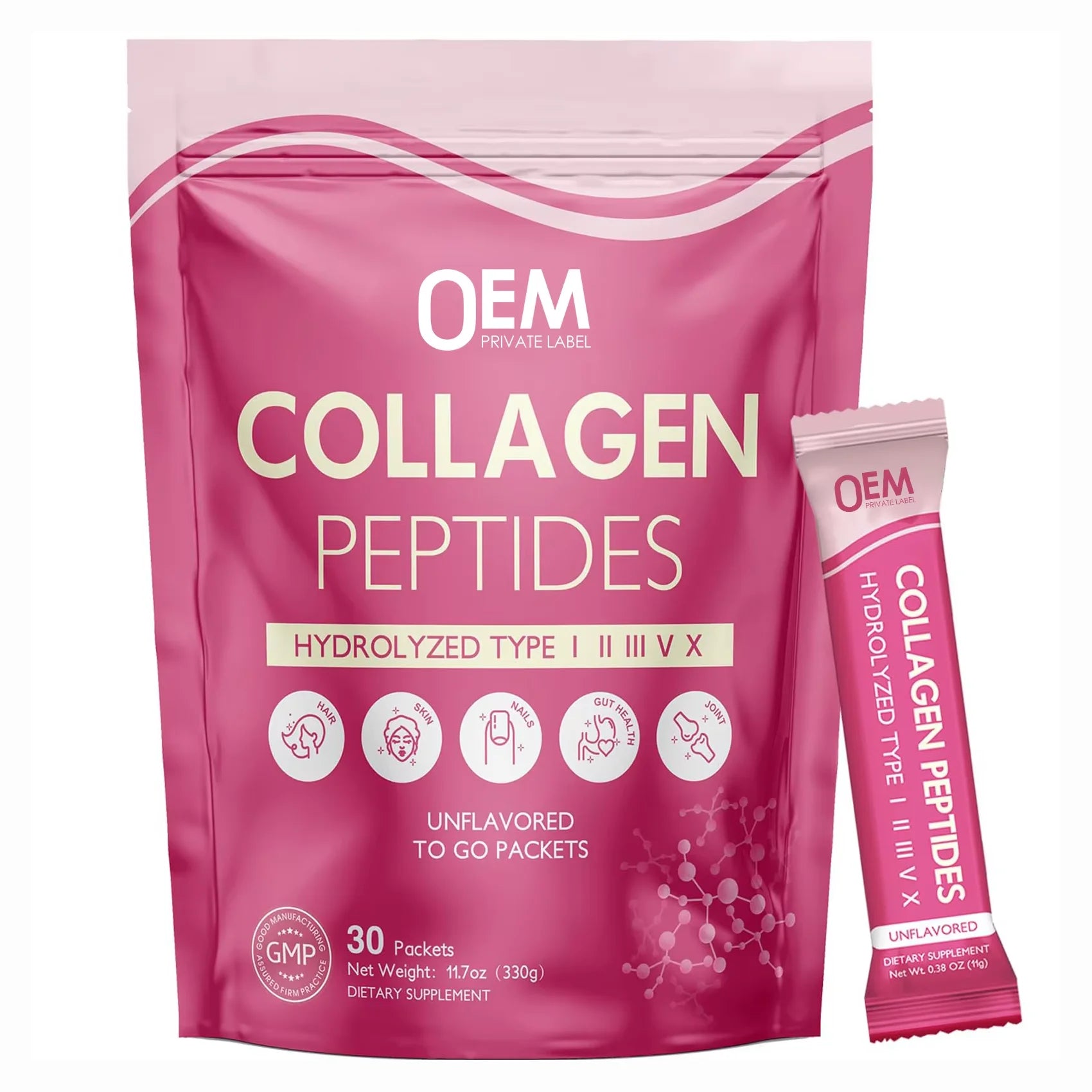 Collagen Peptides Powder with Hyaluronic Acid Biotin MCT Multi Hydrolyzed Collagen with Probiotics Support Skin Hair Nail Joints