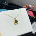 Hot Selling 925 Sterling Silver 1 Carat Green Moissanite Pendant Necklace New Design Colorful Pendants & Charms