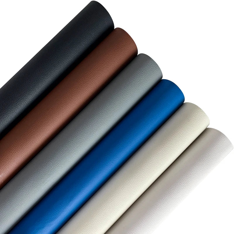 Hot Sell Pure Colour Litchi Embossing Designer Faux Real Leather for Making Shoes and Bag Pu Leather Fabric