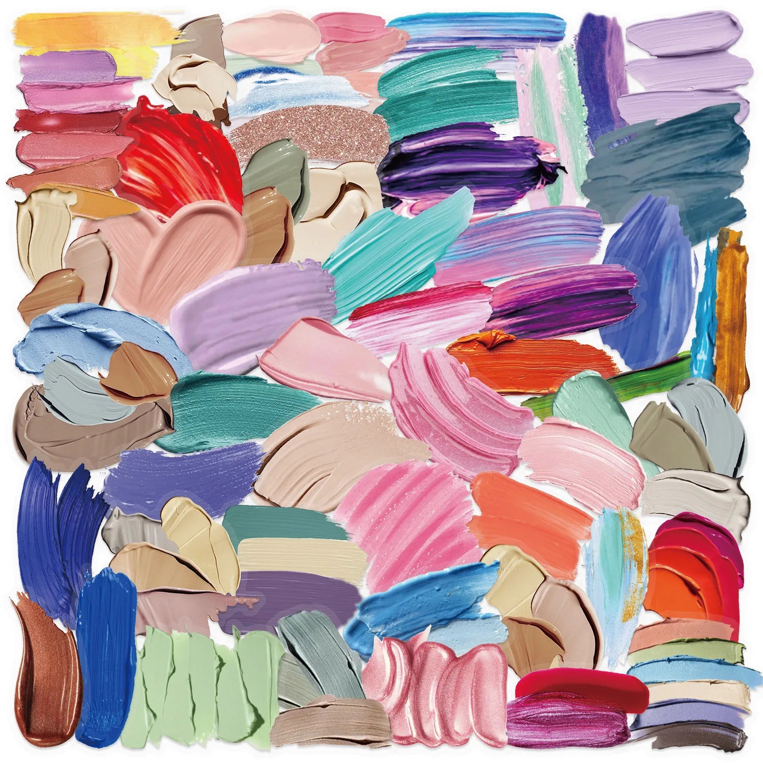 60PCS Waterproof Unfading PET Transparent colorful color palette sticker
